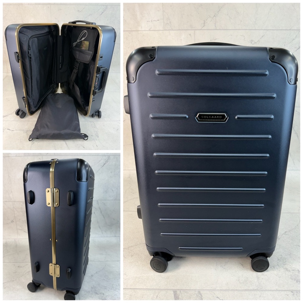 (SW-37) Solgaard Carry-On Luggage In Blue/Brushed Gold